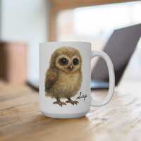 Adorable Owl Mug, Cute Coffee Cup, 15oz Tea Mug, Animal Lover Gift, Nature Inspired Kitchen Decor, P