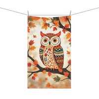 Autumn Owl Tea Towels | Seasonal Kitchen Decor, Fall Gift, Owl Lover Present, Cozy Home Accessories,