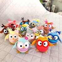 Amigurumi Owls, Crochet Owl Set Of 3, Handmade Plush Toys, Cute Owl Gift, Party Favors, Collectible 