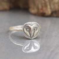 Sterling silver Owl ring.Insect Ring. Cicada ring Mystery magic jewelry.Artisan handmade ring.Hallow