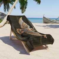 Gold Jeweled Owl Beach Towel, Luxury Baroque Art Towel, Unique Boho Towel for Pool & Beach Gift,
