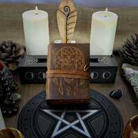 Owl Leather Journal: Vintage Dream Catcher Notebook, Handcrafted Grimoire