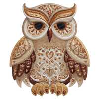 12x Patchwork Owl PNG Clipart, Woodland Watercolor Birds Clip Art Set, Printable Download, Transpare