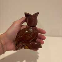 Vintage Stone Owl- Stone Figure- Bird Figure- Free Shipping