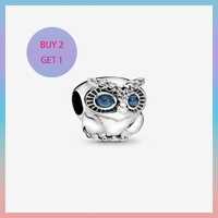 Sparkling Owl Charm,Charms for bracelet,Silver Charm,Pandora Charm