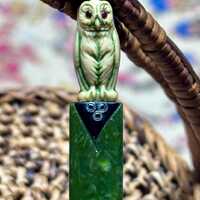 Rare Art Deco Era Bakelite Owl Hat Stick Pin