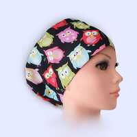 Euro Scrub Hat: Colorful Owl Design, Satin Lined option, Personalizable