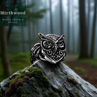 Sterling Silver Owl Ring: Vintage Gothic Woodland Jewelry