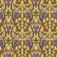 Owl Fabric, Wise Owls on Light Gold Old Quercus by Lewis and Irene Quilting Cotton Fabric A932.A