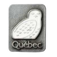 Vintage Quebec Snowy Owl Enamel Pin Lamond Harfang des Neiges Epinglette