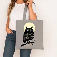 Mystical Owl Tote Bag: Recycled Cotton Eco Shopper, Folklore Design