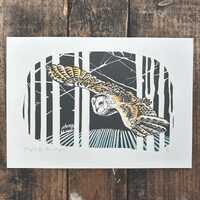 Owl Print,Original Woodland Animal,Nature Inspired Wall Art. Bird Lovers Gift.Reproduction from orig
