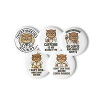 Funny Owl Badge | Overthinking Rounds Pin Button | Nurse & Doctor Night Shift Humor Gift
