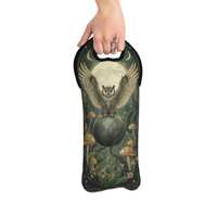 Moonlit Owl of the Mushroom Glade Wine Tote Bag - Neoprene Wine Carrier - Gift for Mushroom Forager 