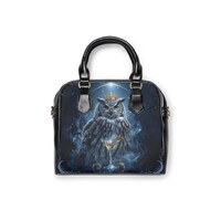 Crowned Owl of Evening Bewitchment Shoulder Bag - Everyday Handbag - Gift for Cocktail Lover - Cockt
