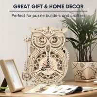 bricolage 3D hibou horloge en bois