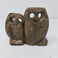 Vintage Soapstone Owl Sculture