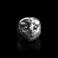 Sterling Silver Barn Owl Ring, Owl Ring, Owl Jewelry, Owl Face Ring, Owl Totem, Owl Lover Gift, Gift