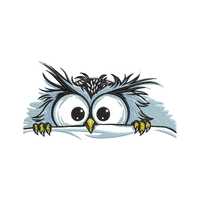 Peekaboo Owl Embroidery Design, Whimsical Bird Machine Embroidery Digital File, Instant Download