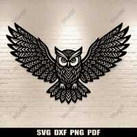 Owl Svg Dxf Png Pdf – Tribal Wildlife Cutting Files for Cricut, Silhouette, Glowforge, CNC Pla
