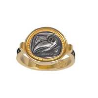 Athena's Owl Ring, Silver Gold Plated Greek Ancient Design Statement Ring