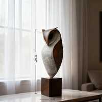 Handmade Owl Wood Carving – Minimalist Organic Home Decor, Halloween Gift