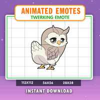 Animated Twerking Owl Emote: Twitch, Discord, YouTube (Digital File)