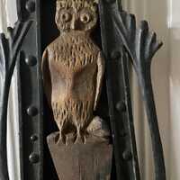 Antique Arts and Crafts Wall Sconce with Owl