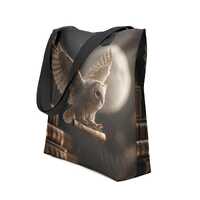 Owl & Moon Tote Bag – Dark Academia Gothic Book Lover Gift