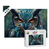 ColorFlow | Wooden Jigsaw Puzzle | Majestic Owl Art Wood Puzzle for Adults and Kids | Relaxing  Puzz