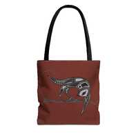 Owl Native Tribal Tote Bag (Rust), Hand Drawn Art, Southwestern Shoulder Purse, Unique Ethnic Print,