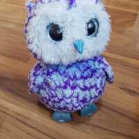 Oscar The Owl Medium Size TY Beanie Boo Plush Soft Toy Big Sparkly Eyes Bird TySilk Beanie Boos Blue