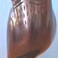 Vintage Ironwood Owl Figurine Wood Sculpture Perched 7 1/2" Tall Great Gift