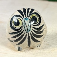 Vintage Tonala Owl Pottery signed CAT 340, Mexican folk art