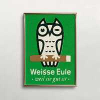Owl Wall Art, Vintage Owl Print, Matchbox Label Art, Asian Wall Decor,Japanese Art, Digital DOWNLOAD