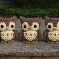 Chubby Owl Crochet Pattern PDF, Cute Forest Amigurumi Bird Toy, Easy DIY Crochet Animal Plush, Handm