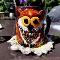 Handmade Ceramic Stoneware Owl Mug
