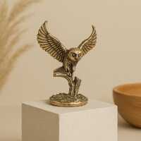 Brass Owl Figurine in Flight – Small Flying Owl Sculpture – Vintage Brass Bird Statue &n