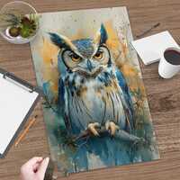 Great Horned Owl Jigsaw Puzzle | Watercolor Bird Art