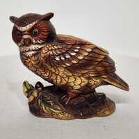 Vtg Napcoware Japan Great Horned Owl Planter, Hand Painted Ceramic, 1950s, original sticker, excelle