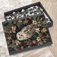 Snowy Owl Winter Puzzle, Enchanted Woodland Holiday Jigsaw (120, 252, 500, 1000 Pieces)