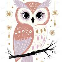 20 Boho Owl Clipart: Whimsical Forest Animals & Celestial Decor PNG
