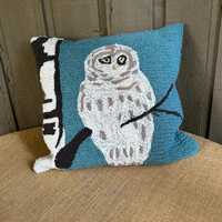 Large owl pillow for bed or couch