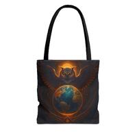 Mystical Owl Tote Bag Stylish Eco-Friendly Carryall, Gift for Nature Lovers, Art Tote, Spiritual Bag