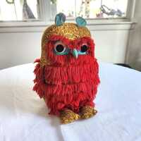 Vintage Design Thai Bangkok New York Plushie Owl Animal --- Retro Groovy Unique Wise Old Spirit Stuf