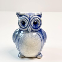 Chinese Blue and White Owl Figurines