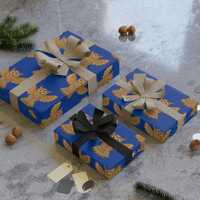 Owl Pattern Gift Wrapping Paper Roll | Elegant Blue Owl Design for Special Occasions, Birthday Wrap,