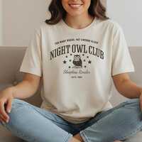 Night Owl Club Shirt | Bookish Reader Tee | Too Many Books Not Enough Sleep | Owl Lover Gift | Vinta