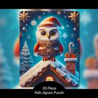 Christmas Owl Puzzle for Kids: Festive Winter Activity & Educational Toy, Toddler, Preschool (30