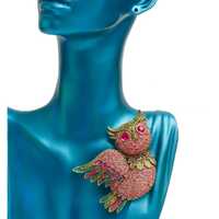 Multicolor Crystal Owl Pin – Alloy Statement Brooch | Jeweled Animal Jewelry, Sparkling Owl Ac